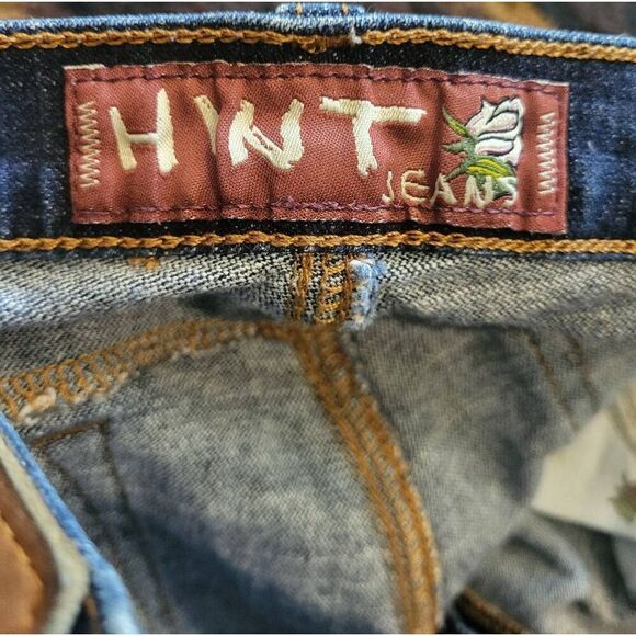 Vintage Y2K Hint Jeans Women's 10 Blue Low Rise Bootcut Embellished Rhinestone - Picture 5 of 6